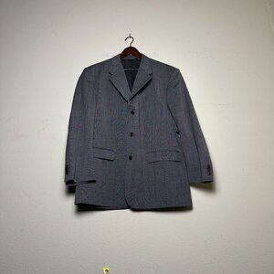 Adolfo Wool Blazer Sport Coat Jacket Men 46R Grey Pinstripe Classic Italy Made